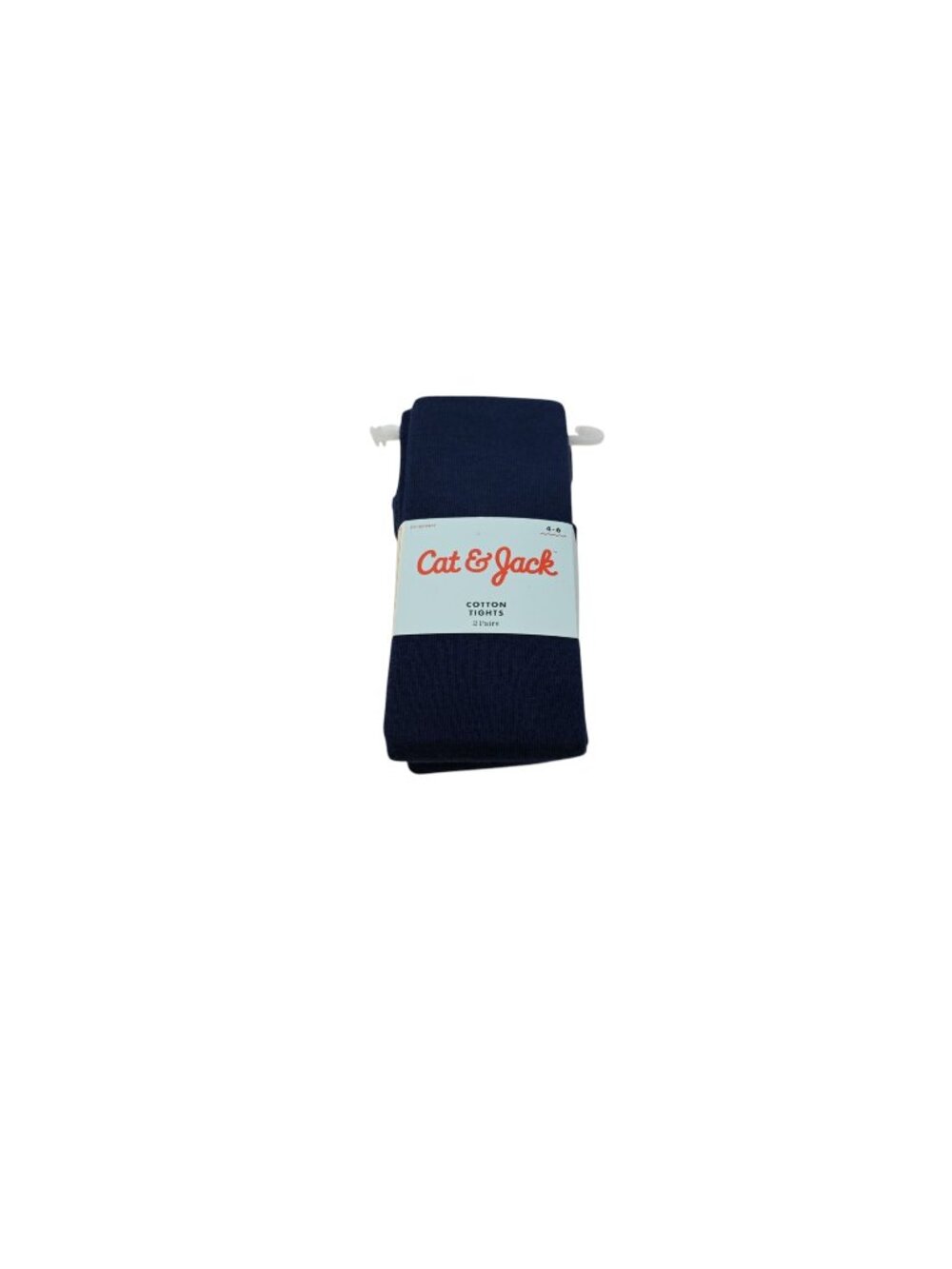 NWT Cat & Jack 2 Pair Cotton Tights Sz 4-6 Navy Blue Girls Opaque Stretch Soft